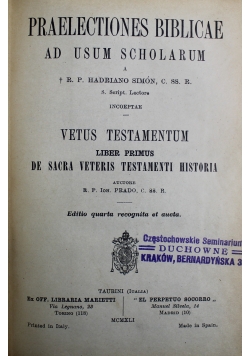 Praelectiones Biblicae ad Usum Scholarum 1941 r.