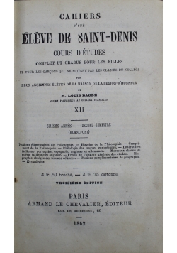 Cahiers d une eleve de saint Denis XII 1862 r.