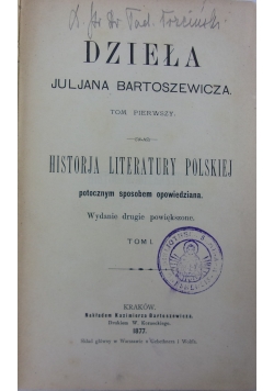 Historja literatury Polskiej, Tom I, 1877r