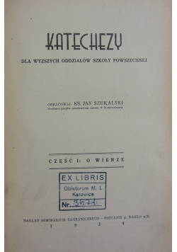 Katechezy dla wyższych oddziałów szkoły powszechnej, 1934 r.
