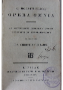 Q. Horatii Flaacci opera omnia, 1826r.