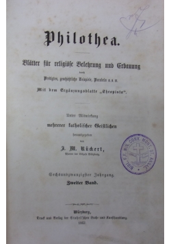 Philothea. Zweiter Band. 1862 r.