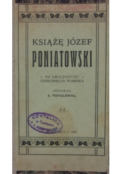 Książę Józef Poniatowski, 1923r.