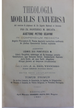 Theologia moralis universa , 1880 r.