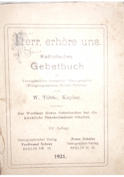 Herr,erhore uns Katholiscxhes Gebetbuch ,1921r.