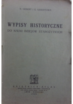 Wypisy historyczne do nauki dziejów starożytnych, 1928 r.