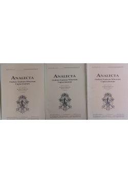 Analecta. Ordinis fratrum minorum capuccinorum vol. 118 część 1 do 4