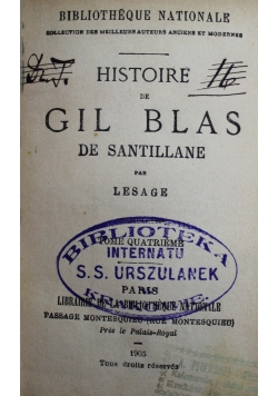 Historie de Gil Blas de santillane 1905 r