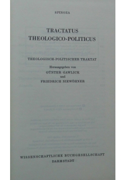 Opera - Werke - Tractatus Theologico-Politicus