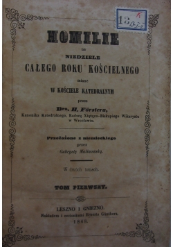 Homilie na niedziele całego roku kościelnego,  1848 r.