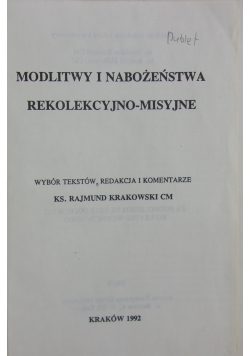 Modlitwy i nabożeństwa rekolekcyjno-misyjne