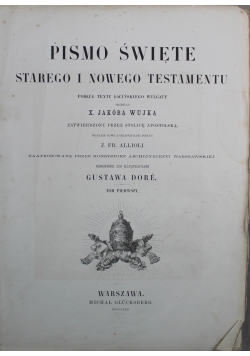 Pismo Święte w przekładzie Jakóba Wujka Tom I 1873 r.