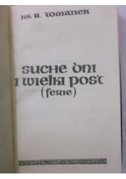 Suche dni i wielki post (ferie)