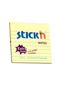 Notes samoprz. extra sticky żółty pastel. linia