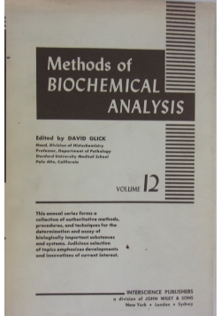 Methods of Biochemical Analysis,vol 12