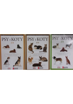 Psy i koty. Część 1 / część 2 / część 4. Zestaw 3 książek.
