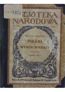 Pieśni i wybór wierszy, 1927 r.