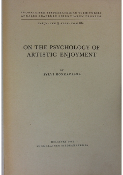 Of the psychology of artistic anjoyment, 1949 r.