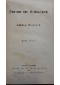 Stimmen aus Maria Laach, 1872 r.