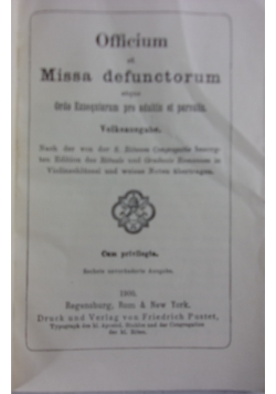 Officium at Missa defunctorum