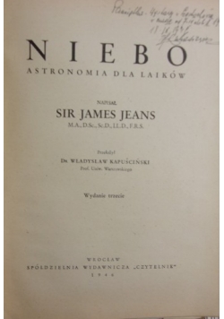 Niebo astronomia dla laików, 1946r.