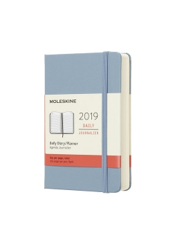 Kalendarz dzienny Moleskine 12M P 2019, twarda oprawa, cinder blue