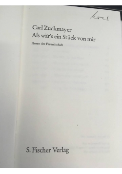 Als war's ein Stuck von mir