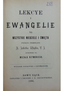 Lekcye i Ewangelie ,1894r.