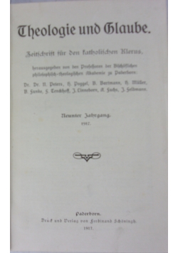 Theologie und glaube 9, 1917 r.