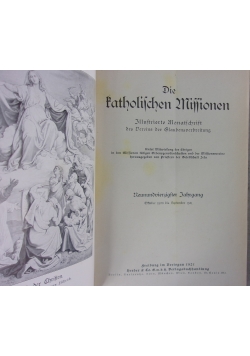 Die Katholischen Missionen, illustrierte Monatsschrift des Vereins der Glaubensverbreitung, 1921 r.