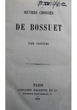 De Bossuet  Tome Troisieme  1872 r