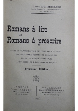 Romans a lire & Romans a proscrire 1911 r.