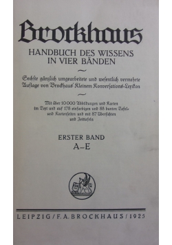 Handbuch des Wissens invier Banden ,1925 r.