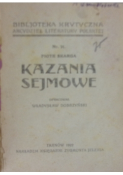 Kazania sejmowe, 1922 r.