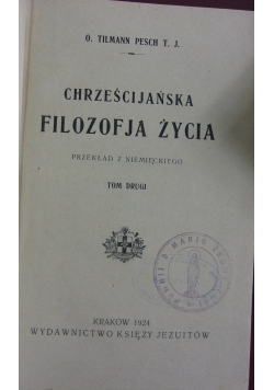 Chrześcijańska filozofja życia ,1924 r.