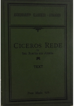 Ciceros Rede fur Sex. Roscius aus Ameria, 1897 r.