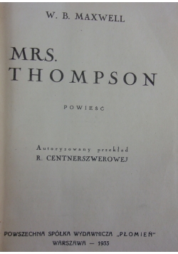 Mrs. Thompson, 1933 r.