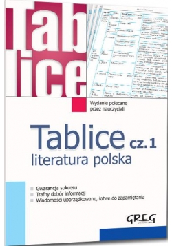 Tablice cz.1 literatura polska GREG