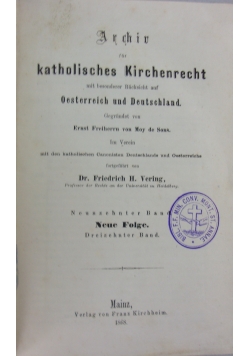 Archiv fur  katholisches kirchenrecht 19-20, 1868 r.