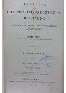 Lehrbuch der Differential und integralrechnung,1855r.,Tom I,II