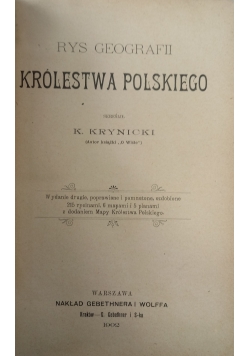 Rys geografii Królestwa Polskiego, 1902 r.