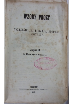 Wzory Prozy na wszystkie jej rodzaje. Stopień II, stopnie i kształty, 1856 r.