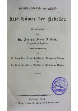 Alterthumer der Bebraer,1844r.