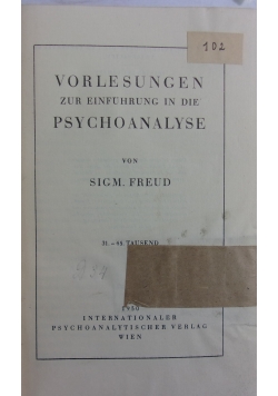 Vorlesungen zur Einfuhrung in die Psychoanalyse, 1930 r.