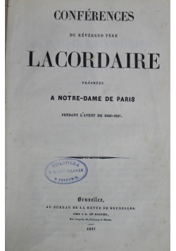 Conferences du reverend pere Lacordaire 1847 r.