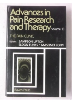 Advances in Pain Research and Therapy. The Pain Clinic