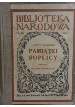 Pamiątki Soplicy, 1928 r.