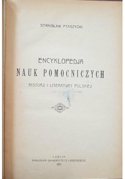Encyklopedia nauk pomocniczych, Tom II, 1921 r.