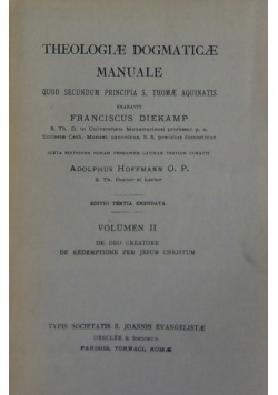 Theologiae Dogmaticae Manuale N. 615 (II), 1950 r.