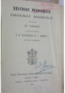 Theologiae Dogmatice,1914 r.